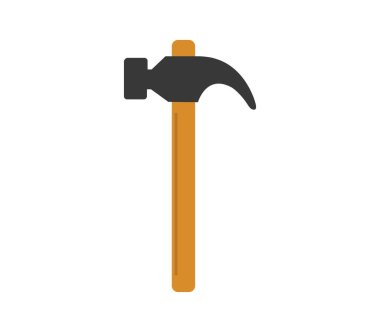 Beyaz arka plan üzerinde çekiç simgesi