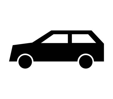 beyaz arkaplanda vektör ile resimlenmiş araba simgesi