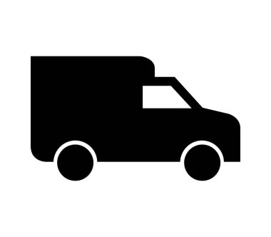 Beyaz arkaplanda vektör olarak gösterilen van simgesi