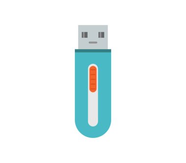 USB kalem simgesi beyaz arka plan üzerinde