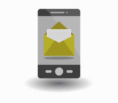 Beyaz arka plan üzerinde akıllı telefon simgesi