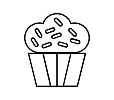 cupcake simgesi beyaz arkaplanda vektör ile gösterilmiştir