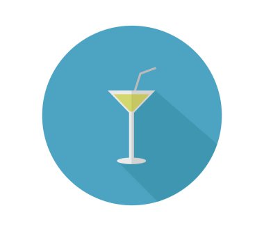 Beyaz arkaplanda kokteyl simgesi