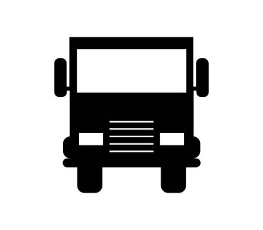 kamyon simgesi beyaz arkaplanda vektör ile gösterilmiştir