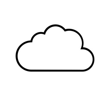 Beyaz arkaplan üzerindeki vektör ile resimlenmiş bulut simgesi