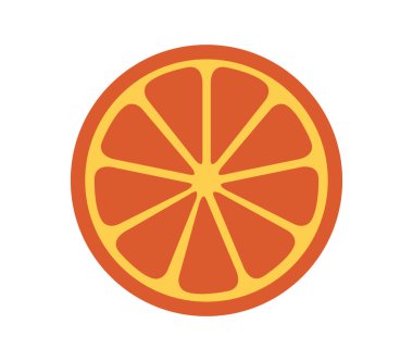 beyaz arkaplanda turuncu meyve simgesi