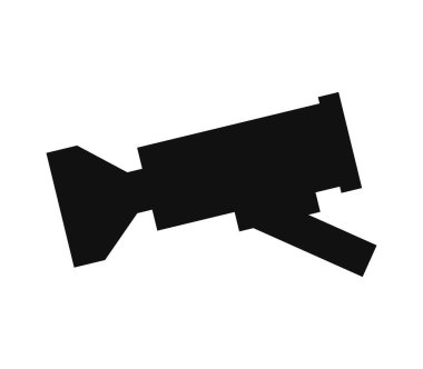 Beyaz arkaplanda video güvenlik kamerası simgesi