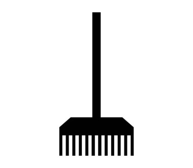 Beyaz arkaplanda düz simge tırmıkla, vektör illüstrasyonu