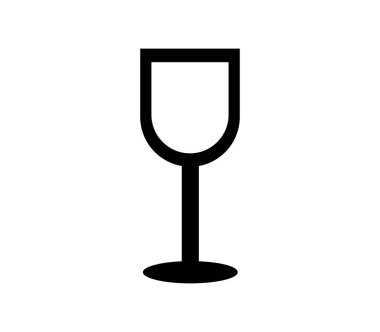 Beyaz arkaplanda vektör olarak gösterilen şarap camı simgesi