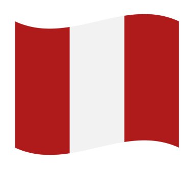 Beyaz arkaplanda Peru bayrağı