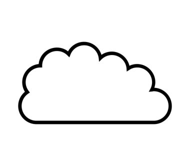 Beyaz arkaplan üzerindeki vektör ile resimlenmiş bulut simgesi