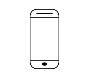 Beyaz arka plan üzerinde akıllı telefon simgesi