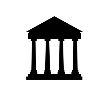 Beyaz arkaplanda banka simgesi