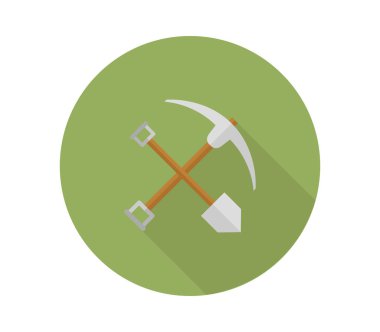 Beyaz arkaplanda kazma simgesi