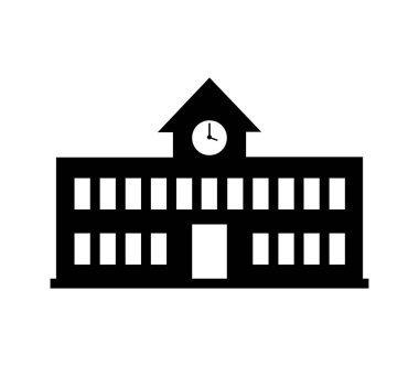 okul simgesi beyaz arkaplanda vektör ile gösterilmiştir