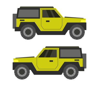 Beyaz arkaplan vektör illüstrasyonunda araba