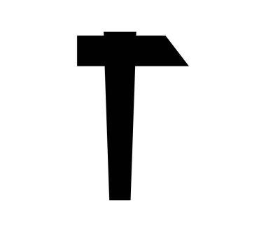 Beyaz arkaplanda vektör olarak gösterilen çekiç simgesi