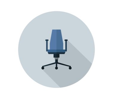 Beyaz arkaplanda ofis sandalyesi simgesi