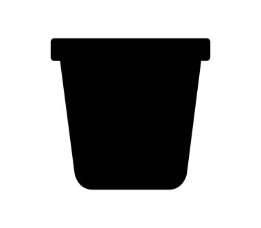 Beyaz arkaplanda çiçek kabı düz simgesi, vektör illüstrasyonu 