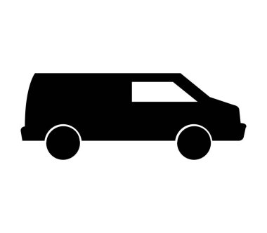 Beyaz arkaplanda vektör olarak gösterilen van simgesi