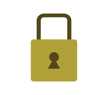 Beyaz arkaplanda asma kilit simgesi