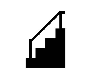 Beyaz arkaplanda merdiven simgesi