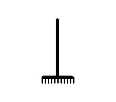 Beyaz arkaplanda vektör ile çizilmiş tırmık simgesi