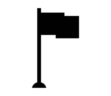 Beyaz arkaplanda bayrak düz simgesi, vektör illüstrasyonu 