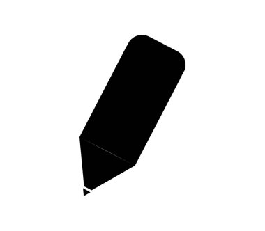 Beyaz arkaplanda vektör ile gösterilen kalem simgesi