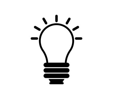 Beyaz arkaplanda ampul simgesi