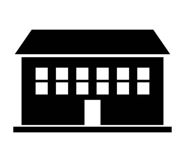 Beyaz arkaplanda okul simgesi