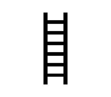 Merdiven simgesi beyaz arkaplanda vektör ile gösterilmiştir