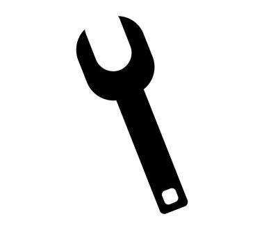 İngiliz anahtarı simgesi beyaz arkaplanda vektör ile gösterilmiştir