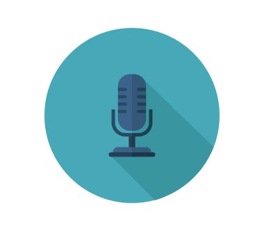 Beyaz arkaplanda mikrofon simgesi