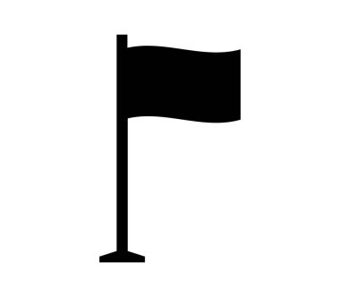 Beyaz arkaplanda bayrak düz simgesi, vektör illüstrasyonu 