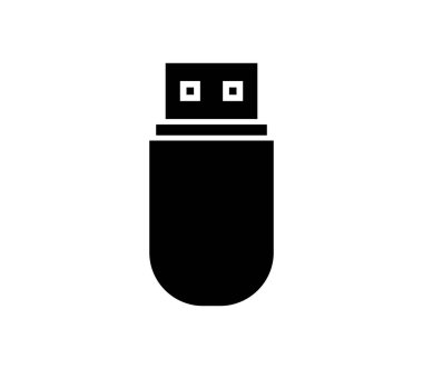 USB kalem simgesi beyaz arka plan üzerinde