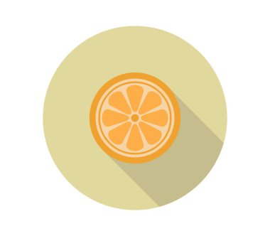 beyaz arkaplanda turuncu meyve simgesi