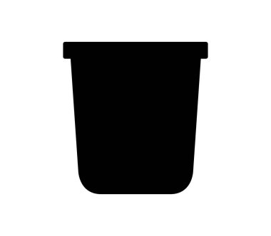 Beyaz arkaplanda çiçek kabı düz simgesi, vektör illüstrasyonu 