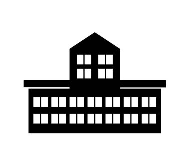 okul simgesi beyaz arkaplanda vektör ile gösterilmiştir