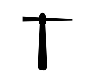 Beyaz arkaplanda vektör olarak gösterilen kazma simgesi