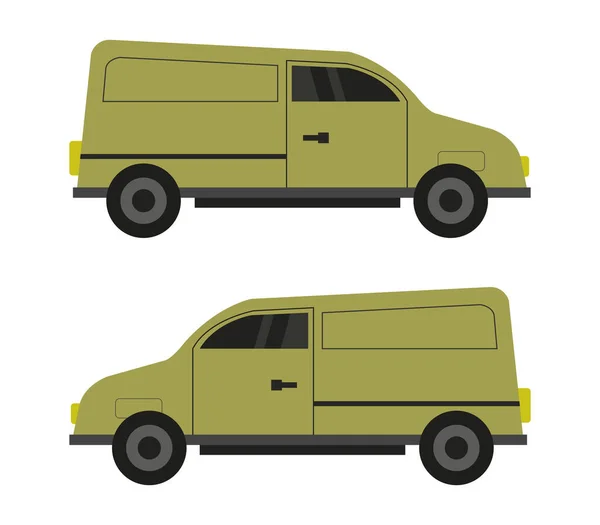 Furgonetas Coches Sobre Fondo Blanco — Vector de stock