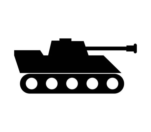 Tank Ikon Illustrerad Vektor Vit Bakgrund — Stock vektor