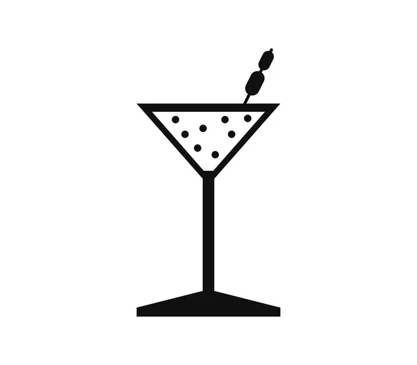 Icona Cocktail Sfondo Bianco — Vettoriale Stock