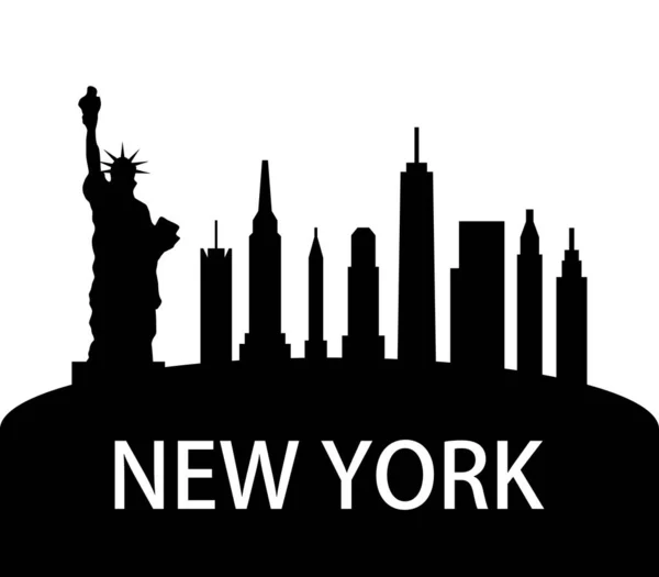 New York Skyline Beyaz Arka Plan Üzerinde — Stok Vektör