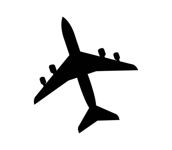 Icono Plano Avión Sobre Fondo Blanco Ilustración Vectorial — Archivo Imágenes Vectoriales