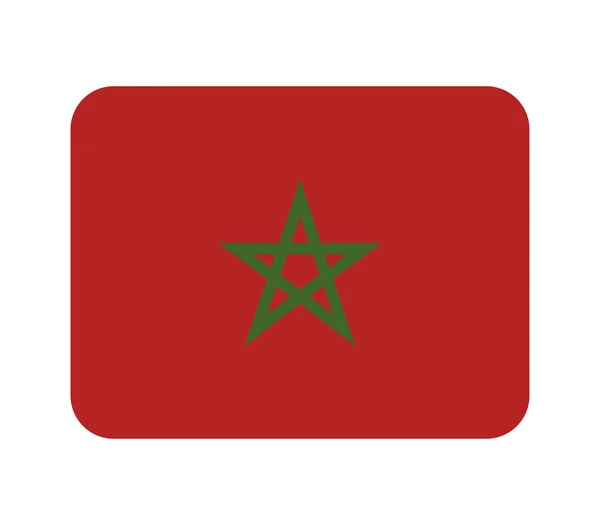 Morocco Flagga Vit Bakgrund — Stock vektor