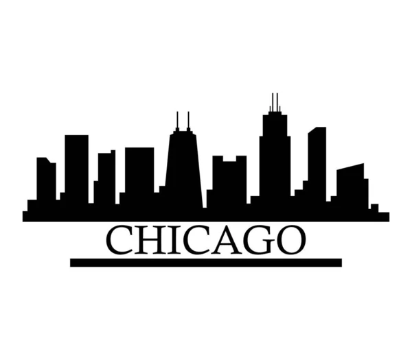 Chicago Horizonte Sobre Fondo Blanco — Archivo Imágenes Vectoriales