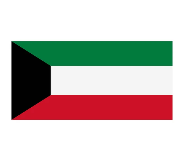 Kuwait Flagge Auf Weißem Hintergrund — Stockvektor