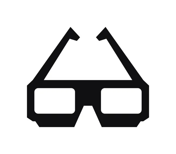 Mozi Szemüveg Ikon Fehér Háttér — Stock Vector