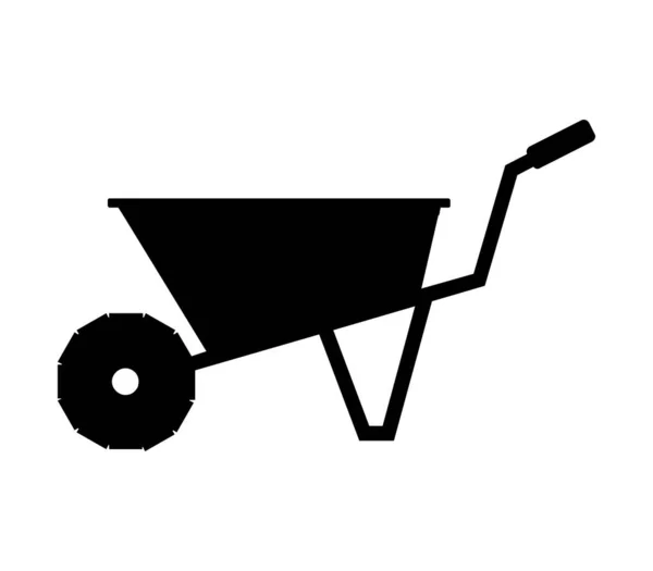 Wheelbarrow Επίπεδη Εικόνα Διανυσματική Απεικόνιση — Διανυσματικό Αρχείο